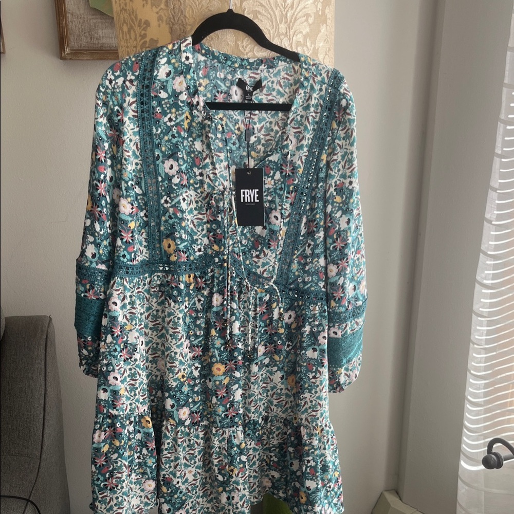 Frye Teal Floral Dress